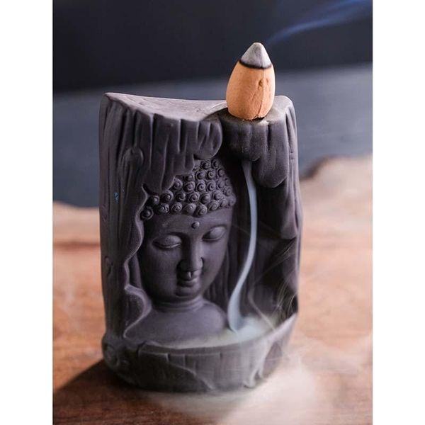 

fragrance lamps ceramic incense burner buddha statue backflow home decoration
