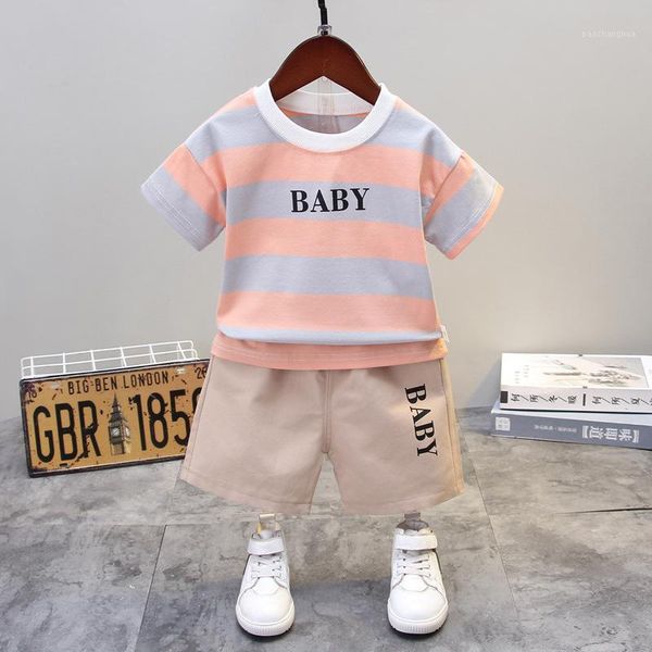 

clothing sets summer baby boys clothes cotton children stripe t shirts shorts 2pcs/sets infant leisure outfit kids fashion toddler tracksuit, White