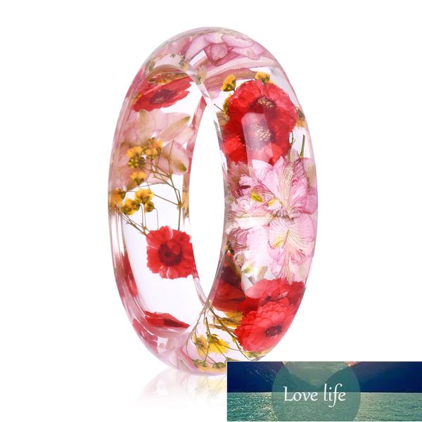 Nova Flor Secada Resina Pulseira Pulseira Real Flor Dentro de Bangle Jewelry Best Presentes para Mulheres e Amigos Preço de Fábrica Especialista Qualidade Qualidade Última Última