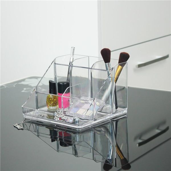

bathroom storage & organization makeup organizer acrylic cosmetic brush box lipstick nail polish holder table