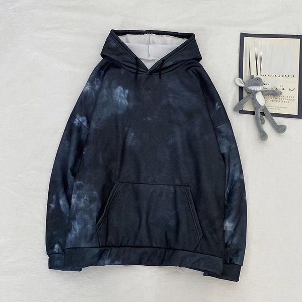 

uniex hoodie tie-dye pullovers long sleeve fashion casual cloth, Black