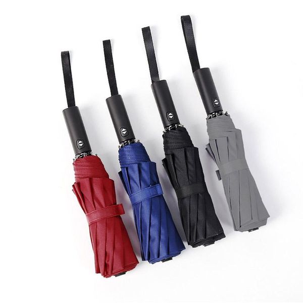 

umbrellas folding automatic umbrella strong wind resistant women men rain 12ribs large big business portable long handle parasol