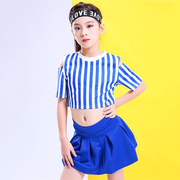 

2021 new jazz dance costume kids girls hip hop outfit cheerleading clothing child street dance stage performance show dancewear, Black;red