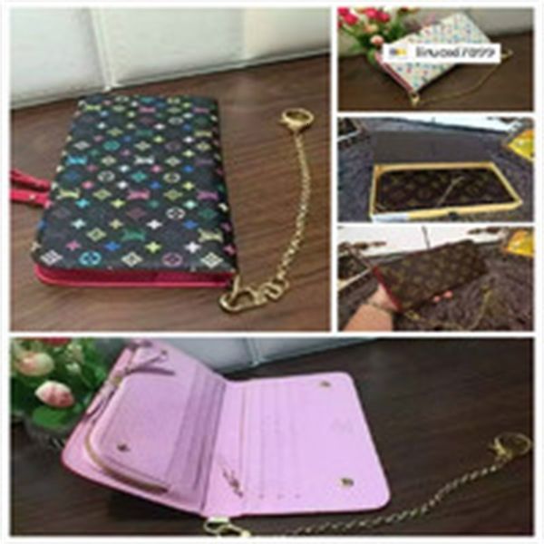 

long card 7jh1 xiaoqing style m93754 women real leather brand wallet chain wallets compact purse clutches evening key designer luxury holder