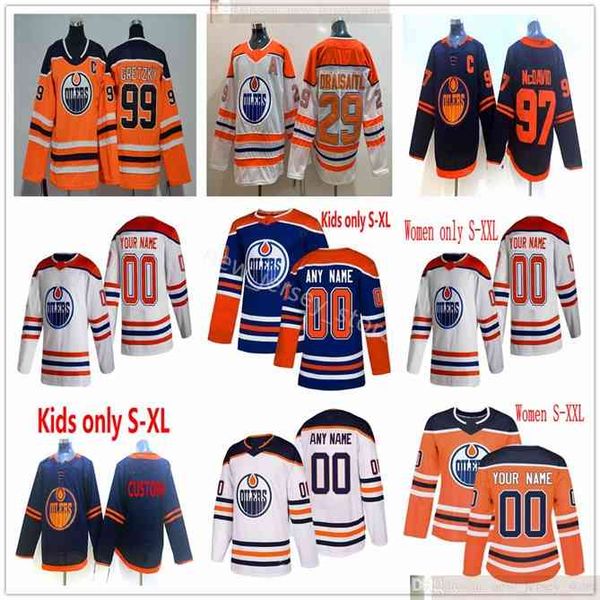 

96 custom 2021 reverse retro men women kids youth hockey edmonton oilers kailer yamamoto kris russell kyle turris mike smith mikko koskinen, Black