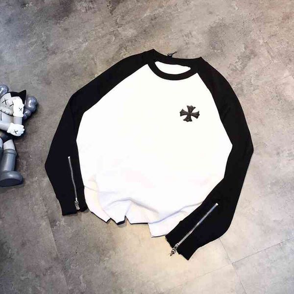 

65% off outlet online store spring new back cross embroidered sweater, Black