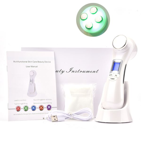 

6 in 1 skin tightening device rf ems mesotherapy led light therapy radio frequency vibration facial massage anti aging skin lift perfections