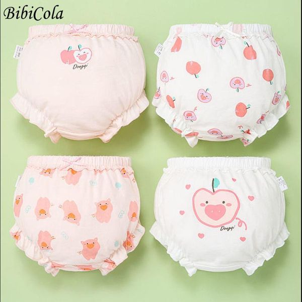 

panties 4 piece/lot kids 100%cotton girl baby infant born fashion solid cute bow striped dots underpants for children gift, Camo