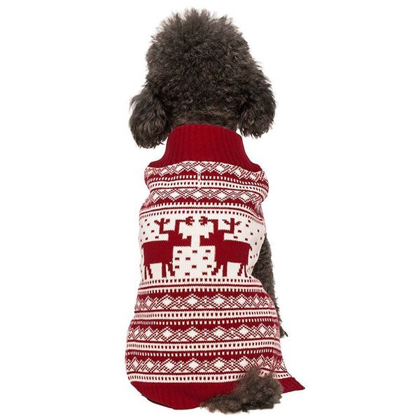 

elk christmas pet sweater knitted dog cloth autumn winter cotton coat