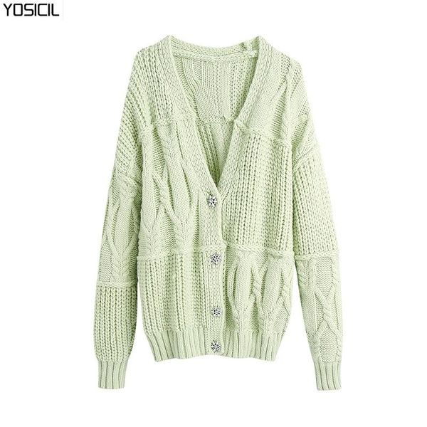 

yosicil casual pure cardigan sweater women v elegant sweaters twist batwing long sleeve loose lady knitted outerwear, White