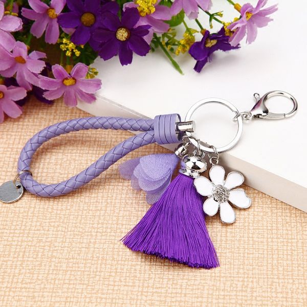 

tassel series car key chain female bag pendant key chain female korean creative metal gift wholesale, Slivery;golden