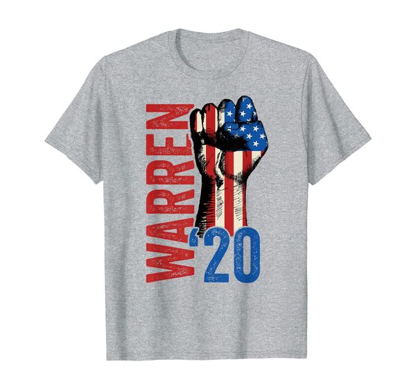 

elizabeth warren 2020 for president vintage resist fist t-shirt, White;black