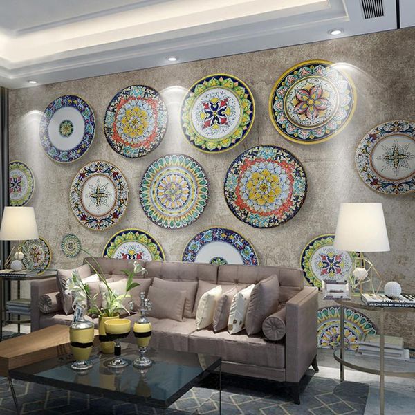 

wallpapers drop custom wall mural wallpaper bohemian fashion flower pattern marble tile large murals painting