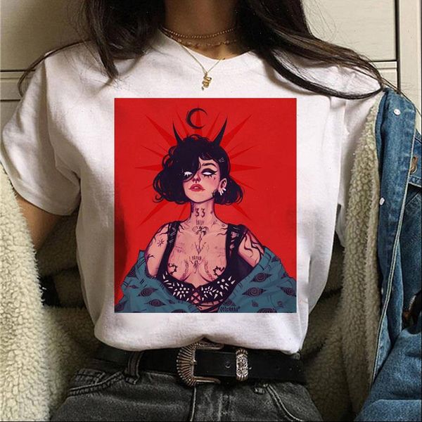 

fashion women tshirt the angels protect me the demons respect me print tee female harajuku graphic tee shirts clothes femme, White