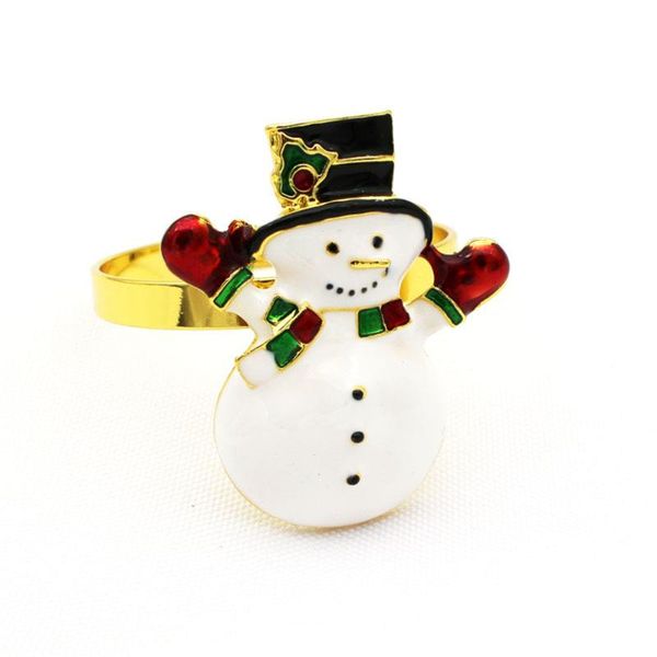 Anelli per tovaglioli 12 pezzi/anello con pupazzo di neve di Natale in metallo, decorazione da tavolo utilizzata per le feste, El Cocktail