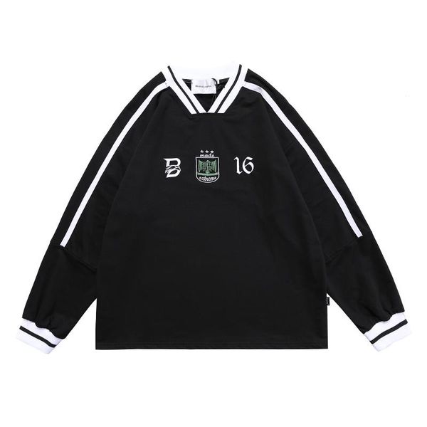 

men's hoodies & sweatshirts street fashion loose fitting suit sports round neck sweater, Black