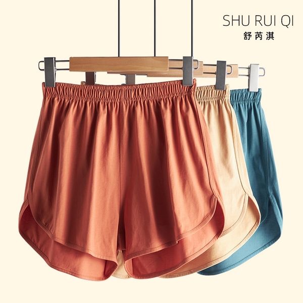 

gym shorts 2021 summer women's long staple cotton wear high waist slim three-point yoga pants at home and abroad, Black