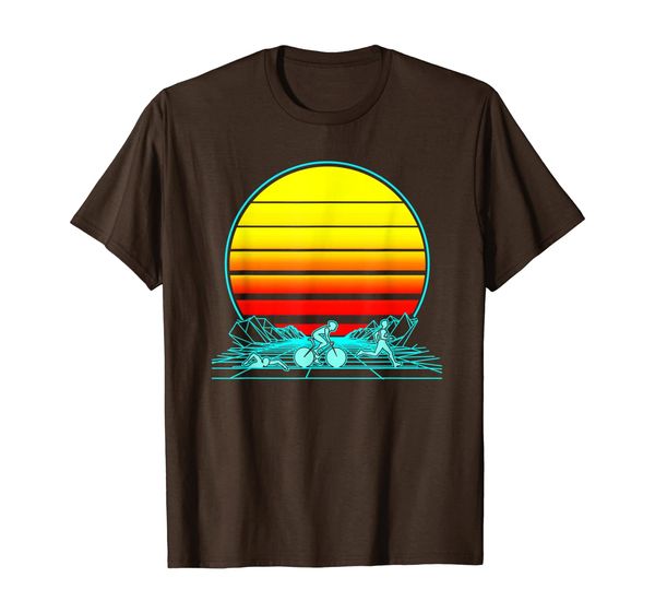 

retro triathlon vaporwave t-shirt, White;black