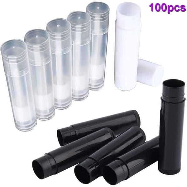

dropshipping 100pcs cosmetic diy empty chapstick lip gloss lipstick tube with caps container lip smj