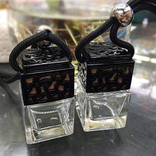 Hot vendas carro perfume garrafa cubo carro pendurado perfume ar refrogerador para Óleos essenciais difusor fragrância frasco de vidro vazio t9i001150