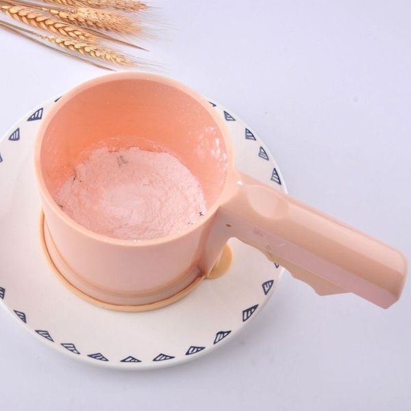 

colanders & strainers handheld flour shaker stainless steel mesh sieve cup powder icing sugar bake pastry tool hand-pressed sifter