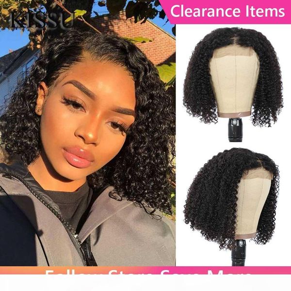 

12inch bob wig kinky curly 12inch lace front wigs for black women curly lace front wig peruvian human hair bob, Black;brown
