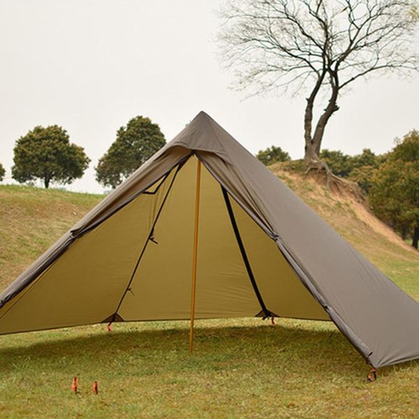 

3-4person pyramid tent outdoor camping tent teepee ultralight with two door tents 20d silicone nylon tents for camping