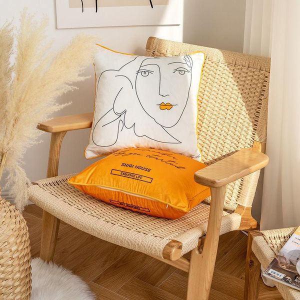 

cushion/decorative pillow nordic geometric minimalist sofa cushion plush surface bedside backrest room b&b pillowcase detachable textile pro
