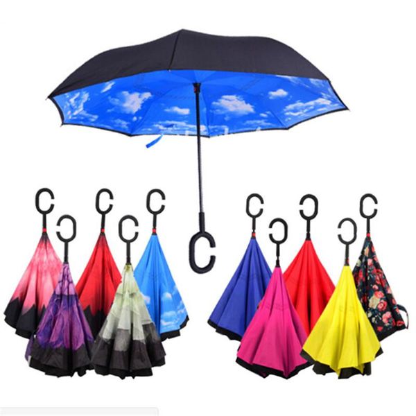 

new inverted umbrella double layer parasol women windproof rain reverse umbrellas male guarda chuva invertido paraguas parapluie