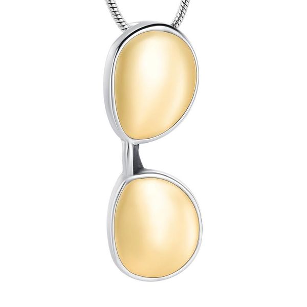 

pendant necklaces 5 colors available sunglasses shape necklace stainless steel memorial keepsake ashes urn statement jewelry for men women, Silver