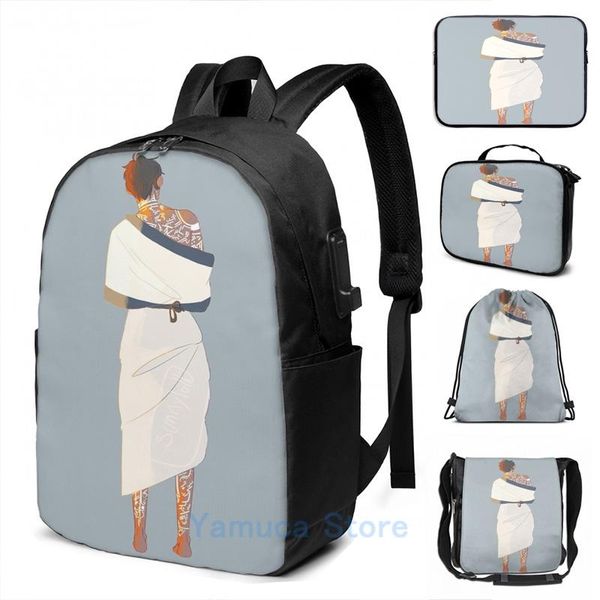 

backpack funny graphic print lance with markings usb charge men school bags women bag travel laptop