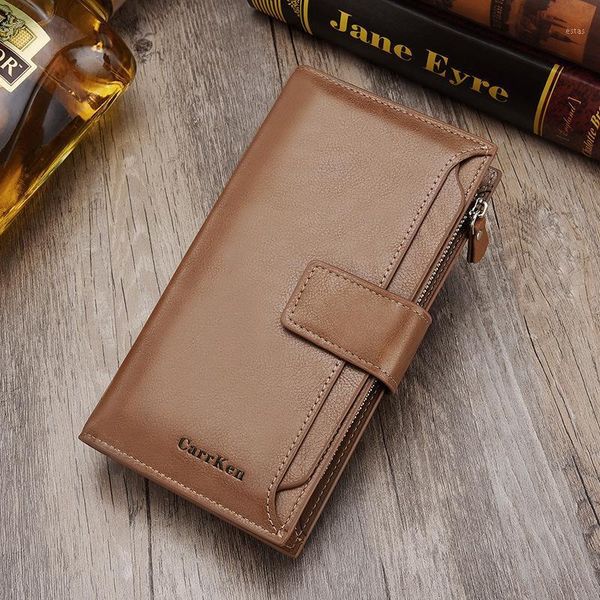 

men's large capacity fashion trend leisure zipper zero wallet purse wallets1, Red;black