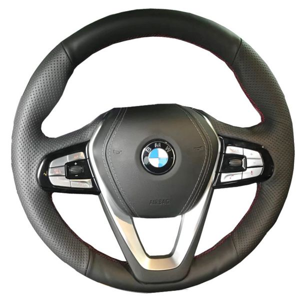 

hand sewn leather steering wheel cover for bmw 3 series 320 / 5 series 525 / x1x3x5x6e60e90