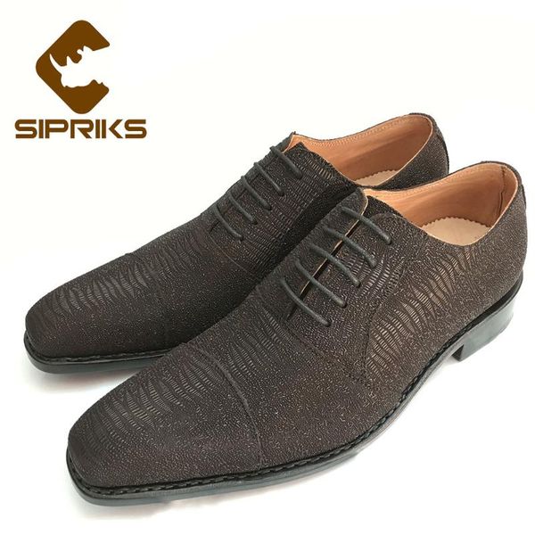 

dress shoes sipriks luxury mens goodyear welted elegant italian handmade men oxfords hipster suits, Black
