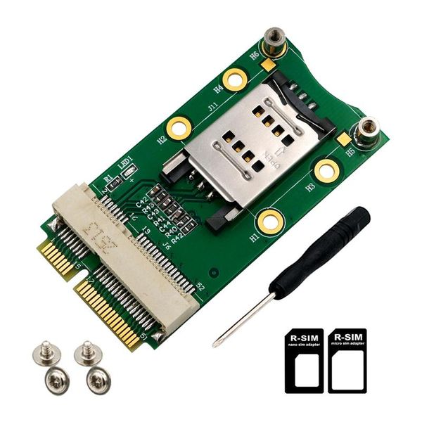 

computer cables & connectors mini pci-e adapter with sim card slot for 3g 4g module wwan lte gps desklaptop