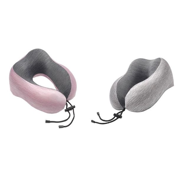 

pillow hump ice silk household travel can store u-shaped memory cotton neck