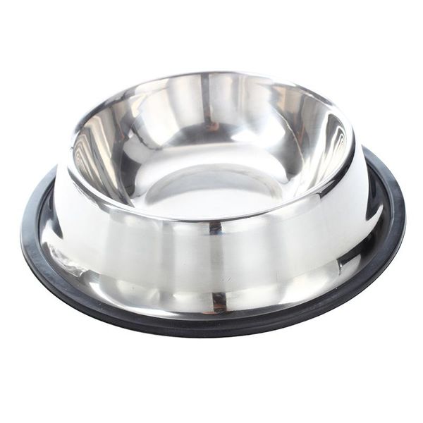 

stainless steel bowl w / rubber ring for pets - 1 #