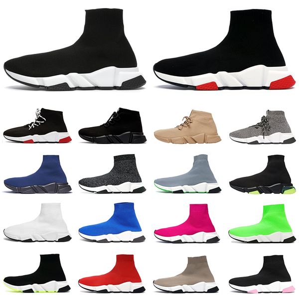 

2021 sock shoes men women sneakers high triple black red white cristal beige pink mens fashion trainer casual tennis shoe
