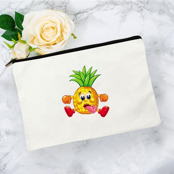 

cosmetic bags & cases pineapple bag for makeup mini women's travel pouch storage make up organizer handbags woman school pencil