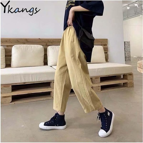 

women's pants & capris elastic high waist plus size 3xl solid black baggy for women wide leg harajuku streetwear loose joggers, Black;white
