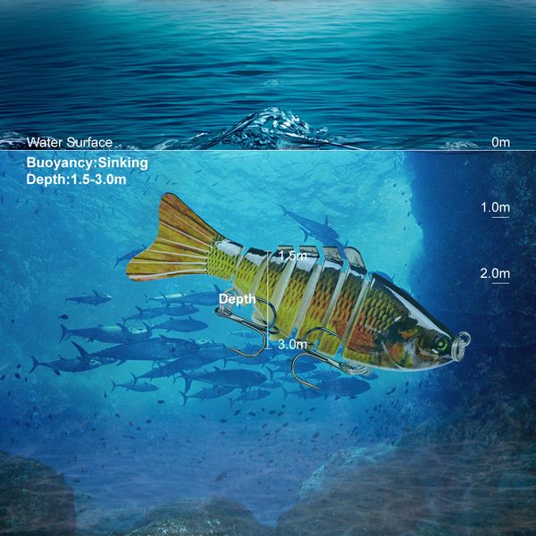 

fishing lures wobblers swimbait crankbait hard bait isca 005 artificial fishing tackle lifelike lure 7 segment 10cm 15.5g