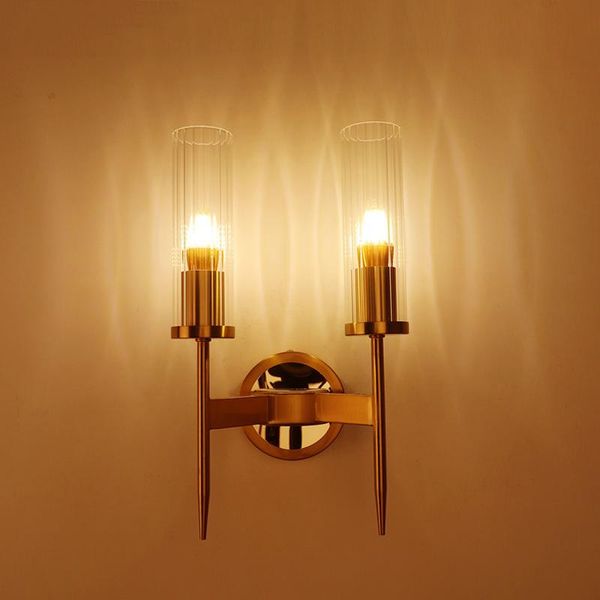 

wall lamp fashion golden light 2-head living room aisle porch corridor decorative lighting luxury el bedroom bedside sconce