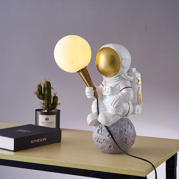 

table lamps gehore creative bedside astronaut desk lamp girl bedroom boy night light birthday gift standing warm light2021