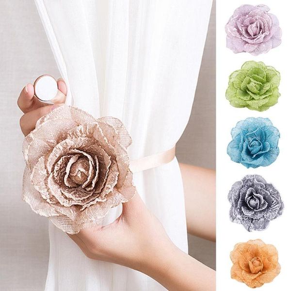 

other home decor flower shape window curtain tieback ribbon magnetic buckle drape holdback decoration accessories