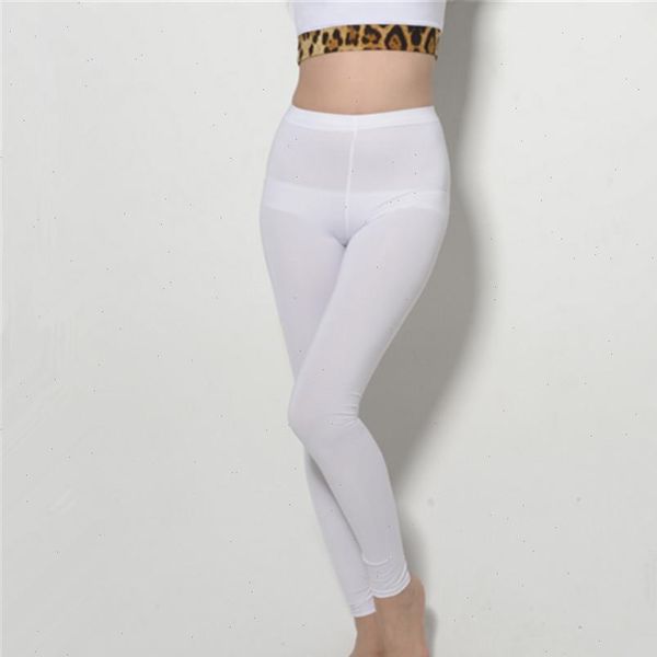 

leggings women 2021 new fashion transparent ice silk stovepipe small mouth fitness leggins gothic legging, Black