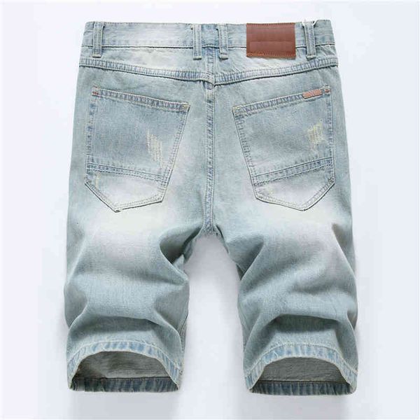 

men's shorts fashion mens shorts jeans distressed ripped biker slim fit motorcycle denim for men fashion mans blue short pants js59 739, White;black