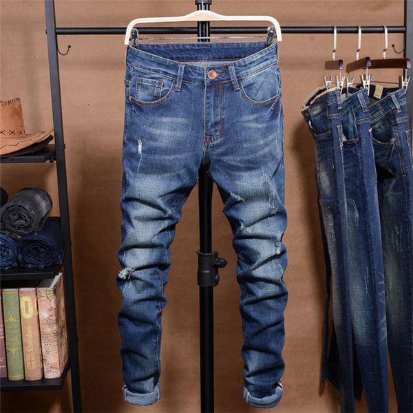 

spring herf blue jeans gentlemen leisure korean edition slim elastic bottom youth right cylinder broek trend, 801pdn