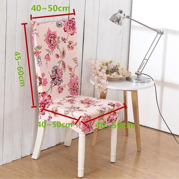 

chair covers 7 colors stretch print cover flower printed one -piece home el computer dining table seat wedding banquet dec
