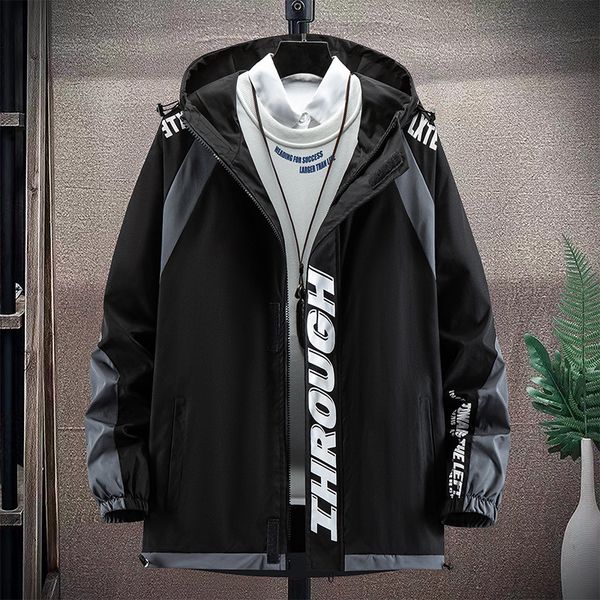 

coat for male men's coat autumn functional wind work et men's korean fashion hooded spring cloth, Black;brown