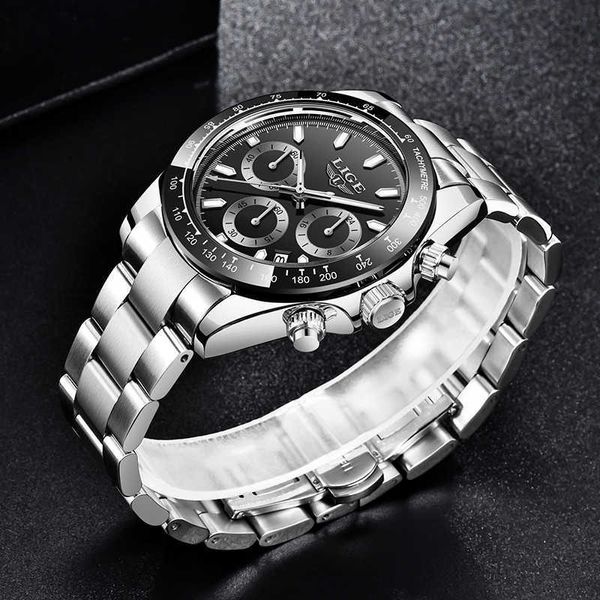 LIGE Orologio da polso da uomo Top Brand Luxury Sport Orologi impermeabili in acciaio inossidabile per uomo Moda Orologio automatico al quarzo con data maschile 210527